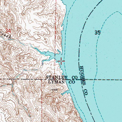 Topographic Map of Second Creek, SD