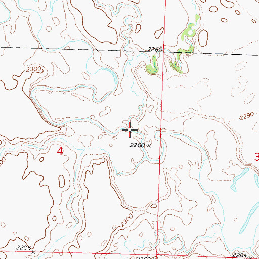Topographic Map of Second Creek, SD
