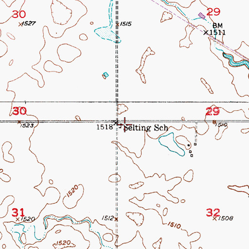 Topographic Map of Selting School, SD