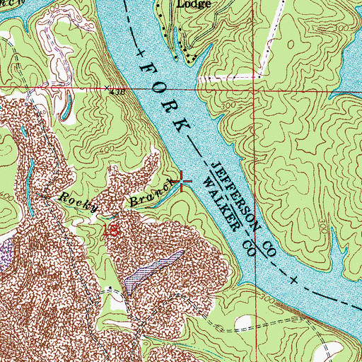 Topographic Map of Rocky Branch, AL