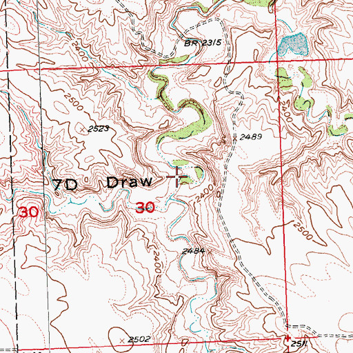 Topographic Map of Seven D Draw, SD