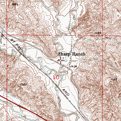 Topographic Map of Sharp Ranch, SD