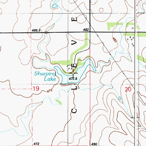 Topographic Map of Sharping Lake, SD