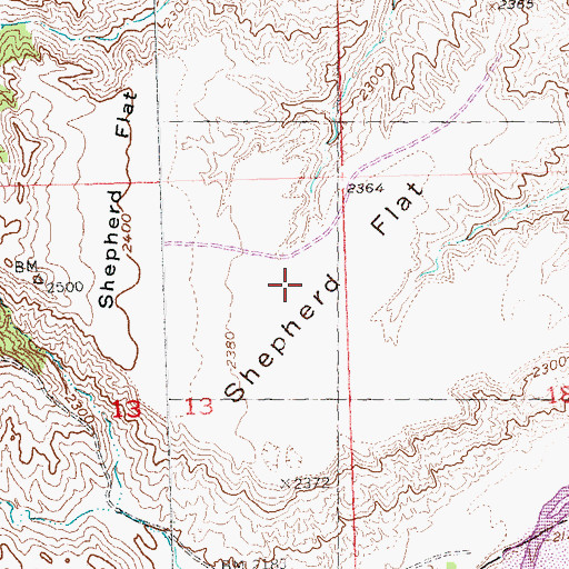 Topographic Map of Shepherd Flat, SD