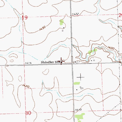 Topographic Map of Shindler School, SD
