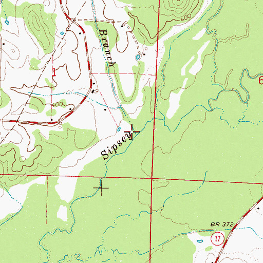Topographic Map of Rocky Branch, AL