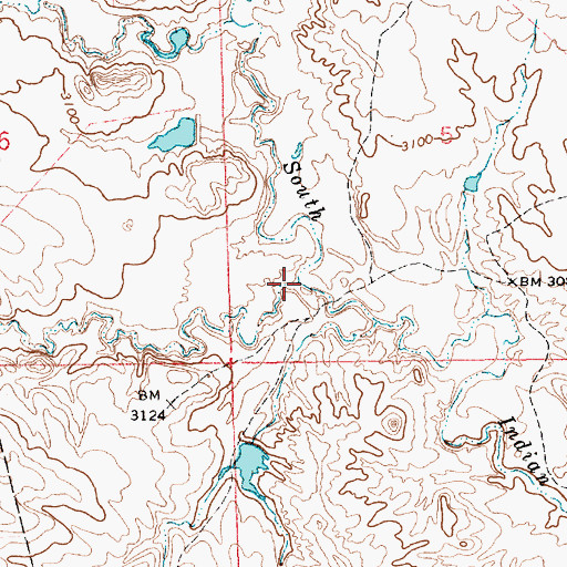 Topographic Map of Short Creek, SD