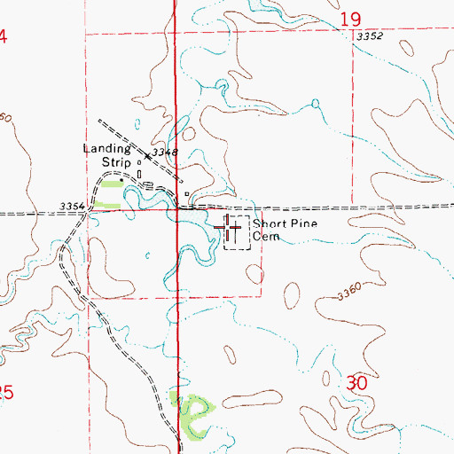 Topographic Map of Short Pine Cemetery, SD