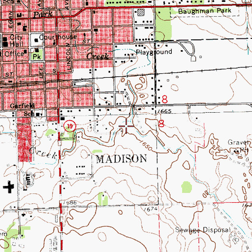 Topographic Map of Silver Creek, SD