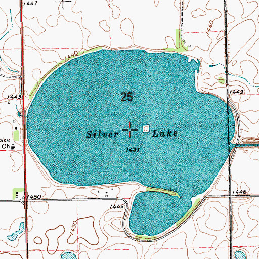 Topographic Map of Silver Lake, SD