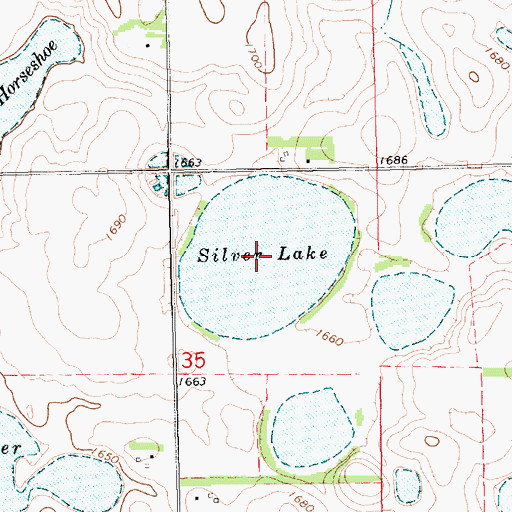 Topographic Map of Silver Lake, SD