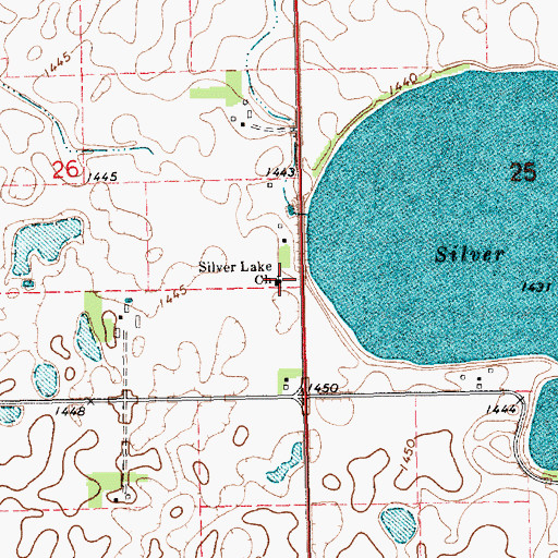 Topographic Map of Silver Lake Church, SD