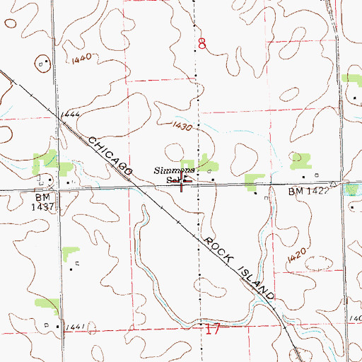 Topographic Map of Simmons School, SD