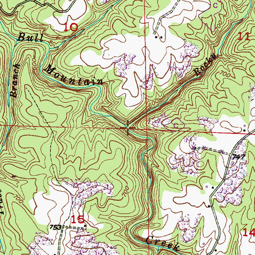 Topographic Map of Rocky Branch, AL