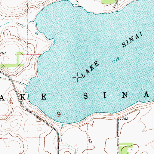 Topographic Map of Lake Sinai, SD