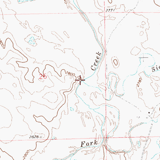 Topographic Map of Sioux Creek, SD