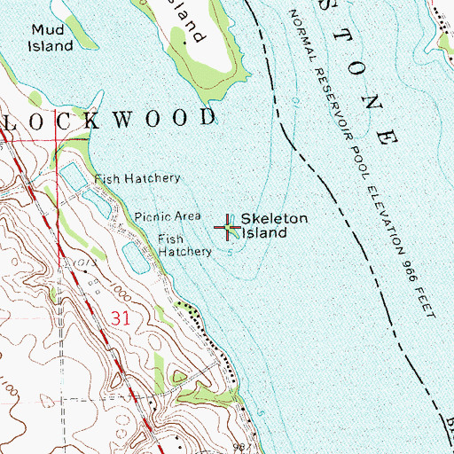 Topographic Map of Skeleton Island, SD