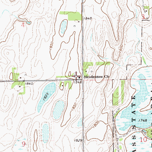 Topographic Map of Skudesnes Church, SD