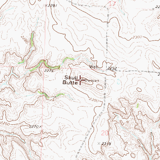 Topographic Map of Skull Butte, SD