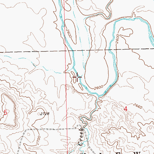 Topographic Map of Skull Creek, SD