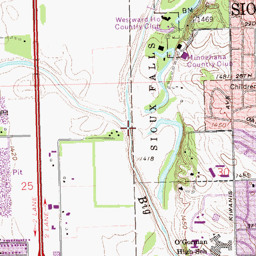 Topographic Map of Skunk Creek, SD