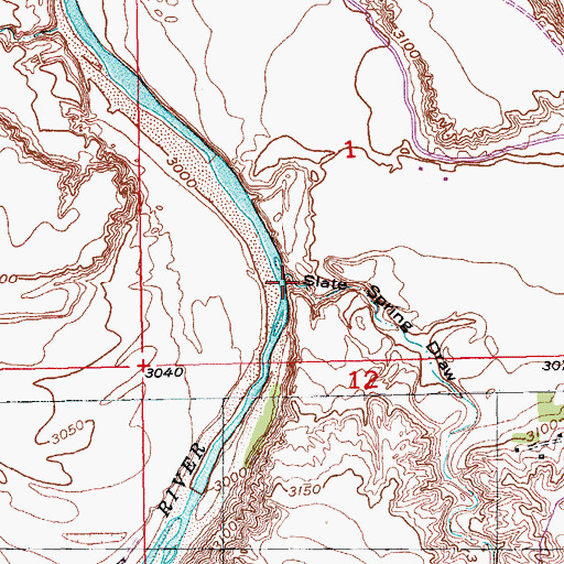 Topographic Map of Slate Spring Draw, SD