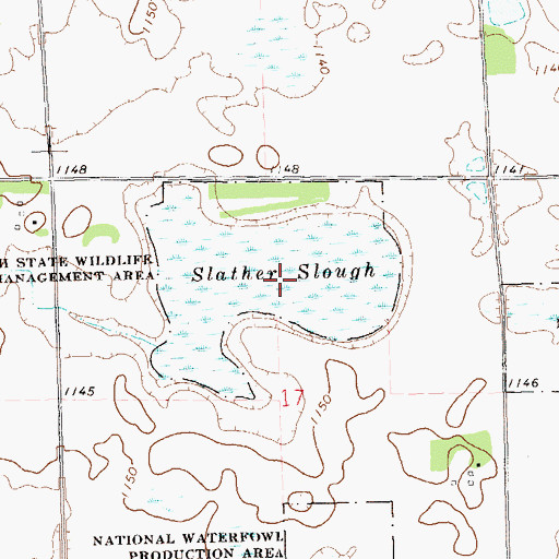 Topographic Map of Slather Slough, SD