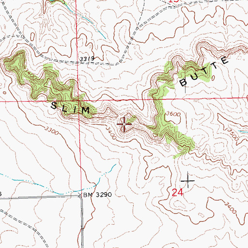 Topographic Map of Slim Butte, SD