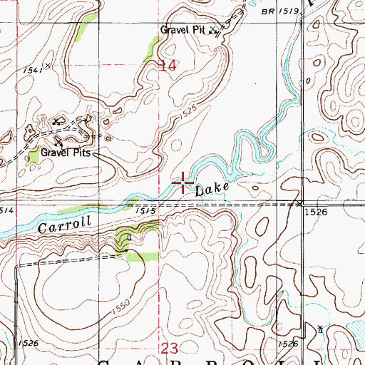Topographic Map of Sluiter Drain, SD