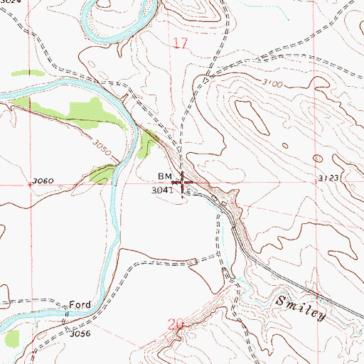 Topographic Map of Smiley Creek, SD