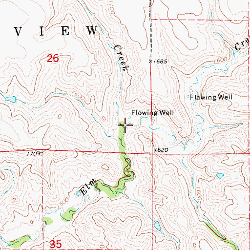 Topographic Map of Smith Creek, SD