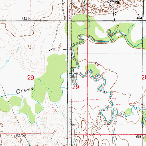 Topographic Map of Smith Creek, SD