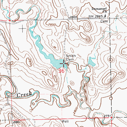 Topographic Map of Smith Dam, SD