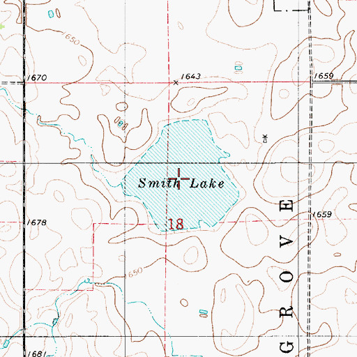 Topographic Map of Smith Lake, SD