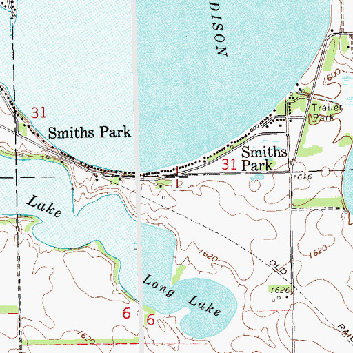 Topographic Map of Smiths Park, SD
