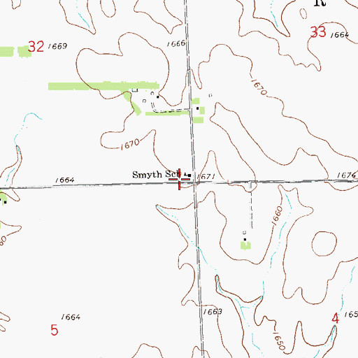 Topographic Map of Smyth School, SD