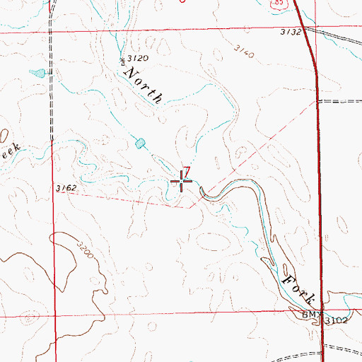 Topographic Map of Snake Creek, SD