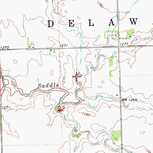 Topographic Map of Snake Creek, SD