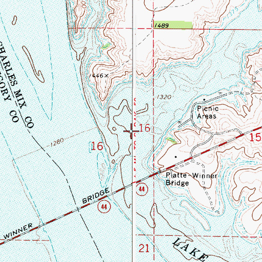 Topographic Map of Snake Creek, SD