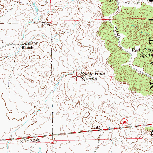 Topographic Map of Soap Hole Spring, SD