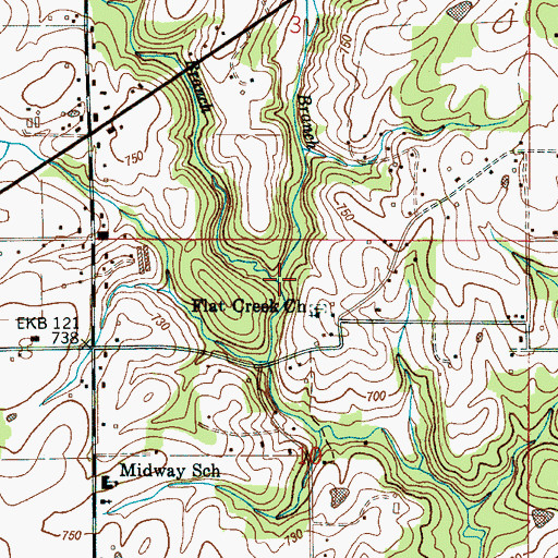 Topographic Map of Rocky Branch, AL
