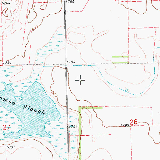 Topographic Map of Solomon Slough, SD