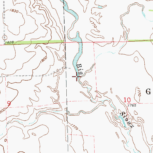 Topographic Map of Soo Creek, SD