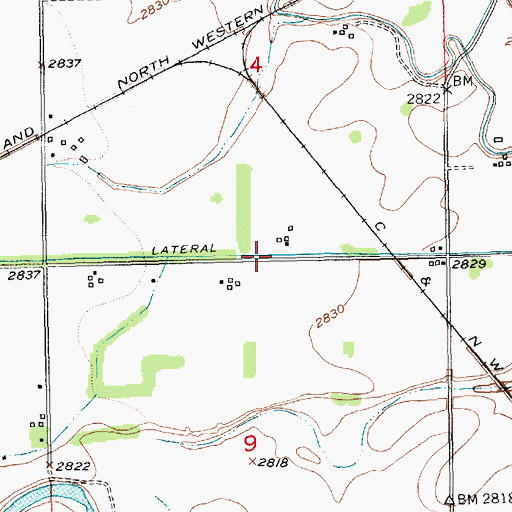 Topographic Map of Sorenson Lateral, SD