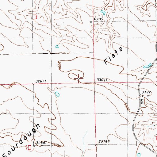 Topographic Map of Sourdough Flats, SD