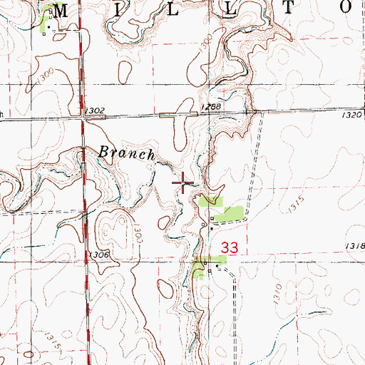 Topographic Map of South Branch Dry Creek, SD