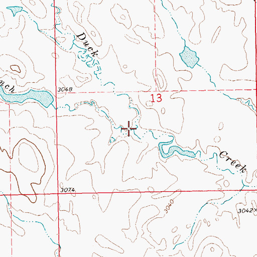 Topographic Map of South Branch Duck Creek, SD