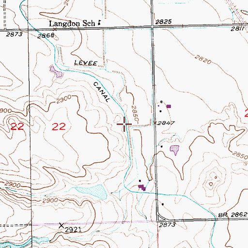 Topographic Map of South Canal, SD