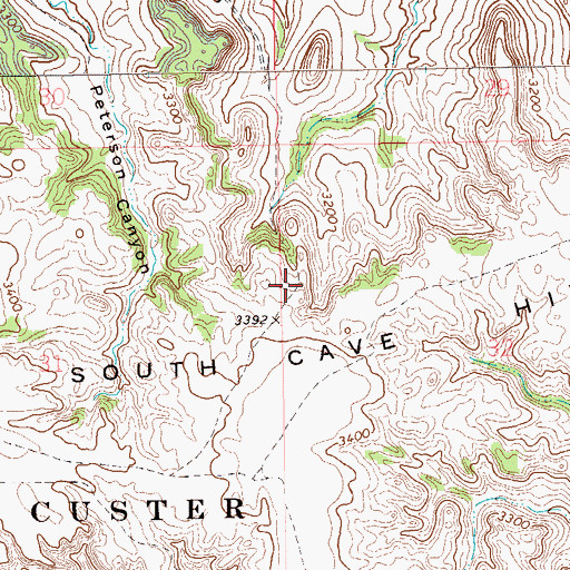 Topographic Map of South Cave Hills, SD
