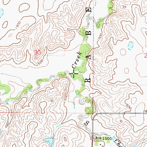 Topographic Map of South Chapelle Creek, SD
